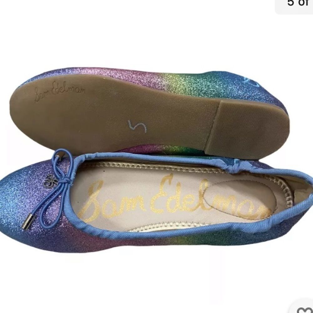 Women’s Sam Edelman Felicia Ballet Flats Rainbow Ombré Sz 5 - Picture 5 of 6